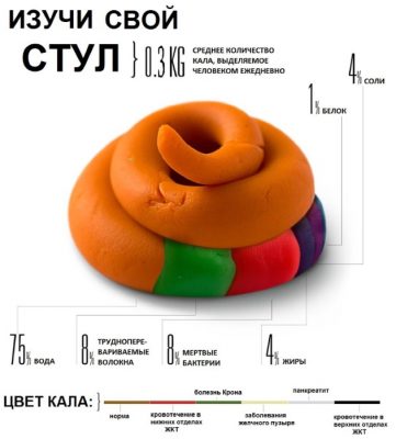 Стул со слизью зеленого цвета у взрослого