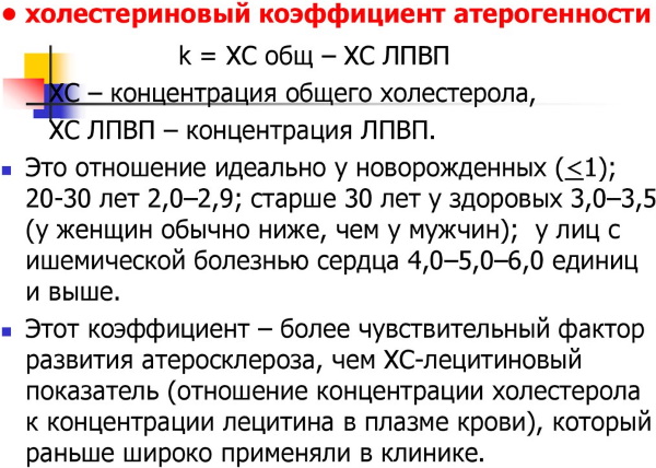 Коэффициент атерогенности понижен/повышен у женщин. Что значит индекс в анализе, норма, как рассчитать