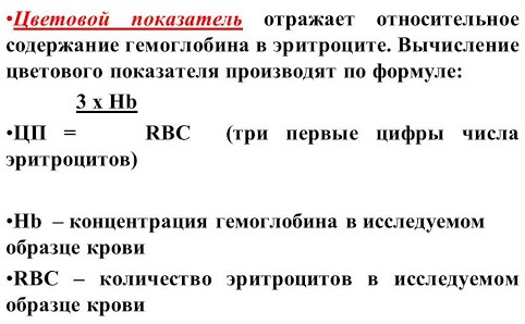 Цветной показатель крови. Норма у женщин, мужчин, детей, о чем говорит пониженный, повышенный