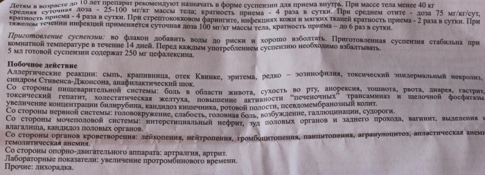 Цефалексин (Cephalexin) для детей. Отзывы, инструкция по применению суспензии, дозировка, цена