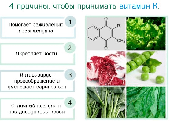 Витамин к2 в каких продуктах содержится больше всего таблица фото на русском