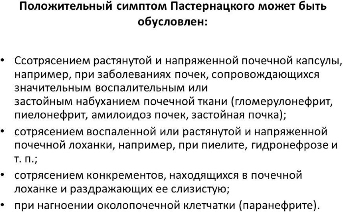 Симптом Пастернацкого (поколачивания). Что это такое, положительный, отрицательный, как лечить