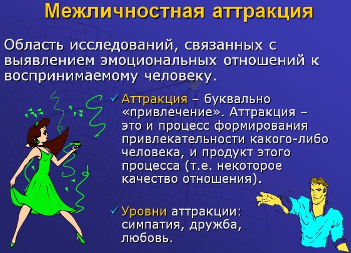 Аттракция в психологии. Что это такое межличностная, паронимическая, социальная, приемы