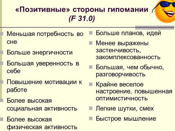 Гипомания в психологии. Что это такое, признаки, лечение, виды: чистая, хроническая, явная, скрытая