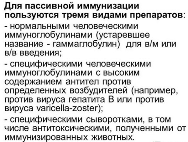 Препараты для активной и пассивной иммунизации. Характеристика вакцин