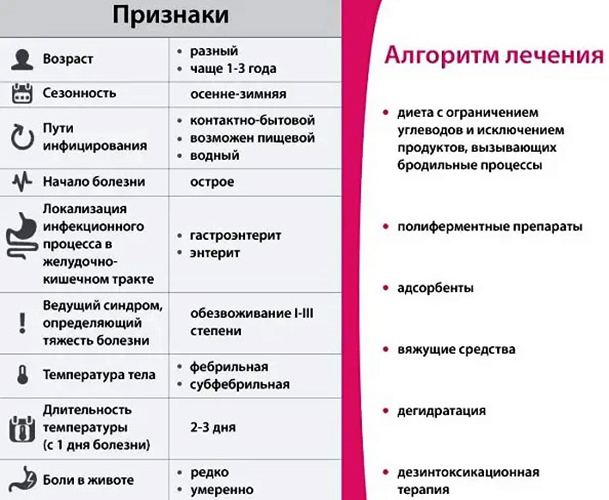 Стол при ротовирусе у детей с температурой