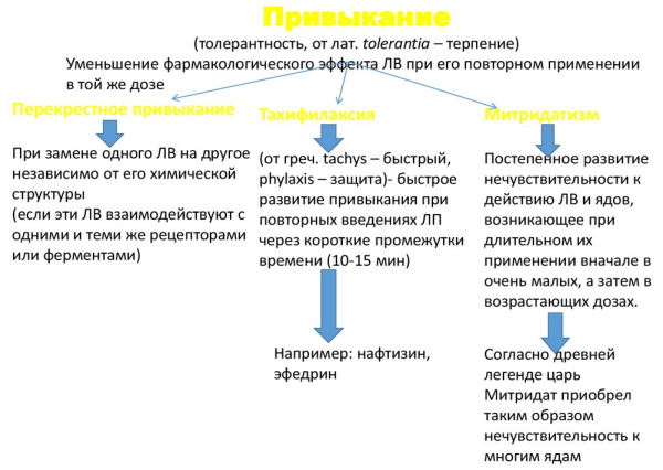 Привыкание в фармакологии. Что это, определение, примеры