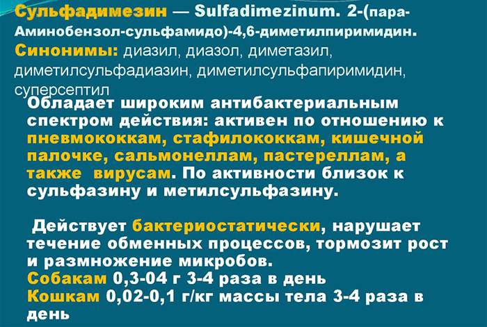 Сульфадимезин. Инструкция по применению, показания, цена