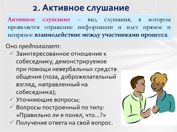 Виды слушания в психологии, техники, стили активного и пассивного