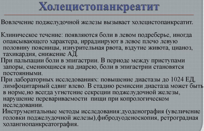 Холецистопанкреатит. Симптомы и лечение у взрослых, питание