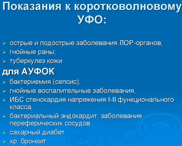 УФО в медицине, физиотерапии. Что это, расшифровка методики