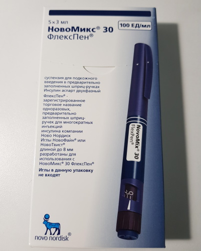 НовоМикс 30 ФлексПен (NovoMix 30 FlexPen). Цена, инструкция по .