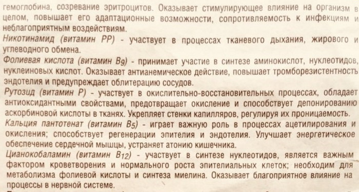 Ундевит: состав витаминов и минералов. Инструкция по применению