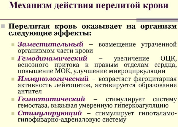 Переливание крови. Показания и противопоказания