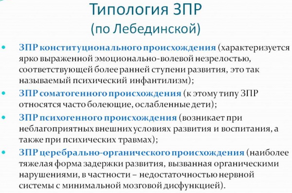 ЗПР по Лебединской. Классификация задержки психического развития, определение, виды