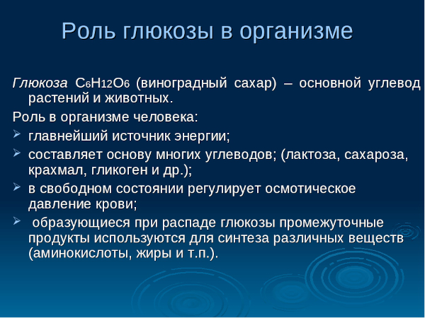 Глюкоза для организма человека. Польза, значение, функции