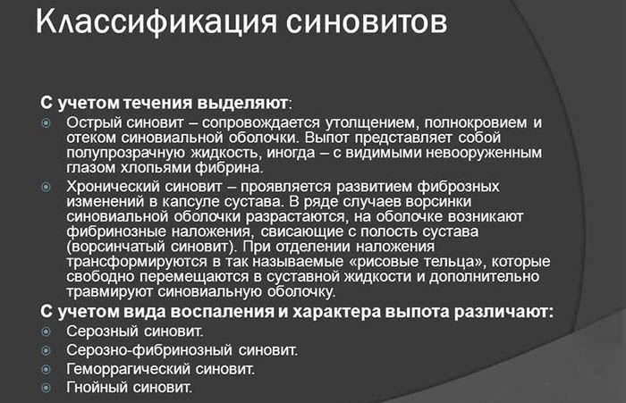 Синовиальная жидкость в коленном суставе (выпот). Лечение, рентген, препараты