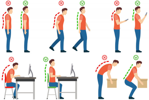 Как проверить свою осанку (правильность) в домашних условиях у стены