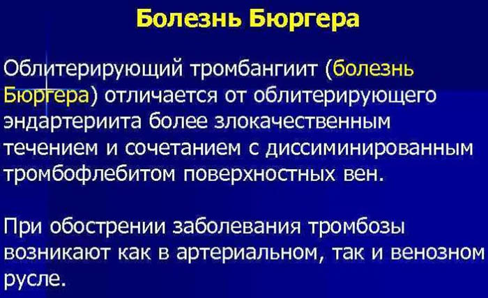 Болезнь Бюргера. Симптомы и лечение, клинические рекомендации