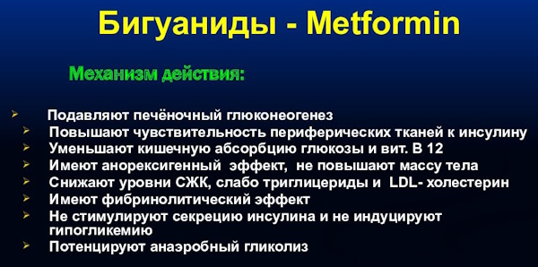 Бигуаниды препараты. Механизм действия, список, цена